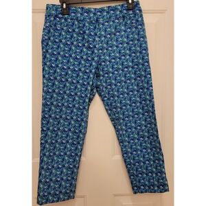 Soft Surroundings Pull On Pants Womens Petite Small Blue Purple White Abstract